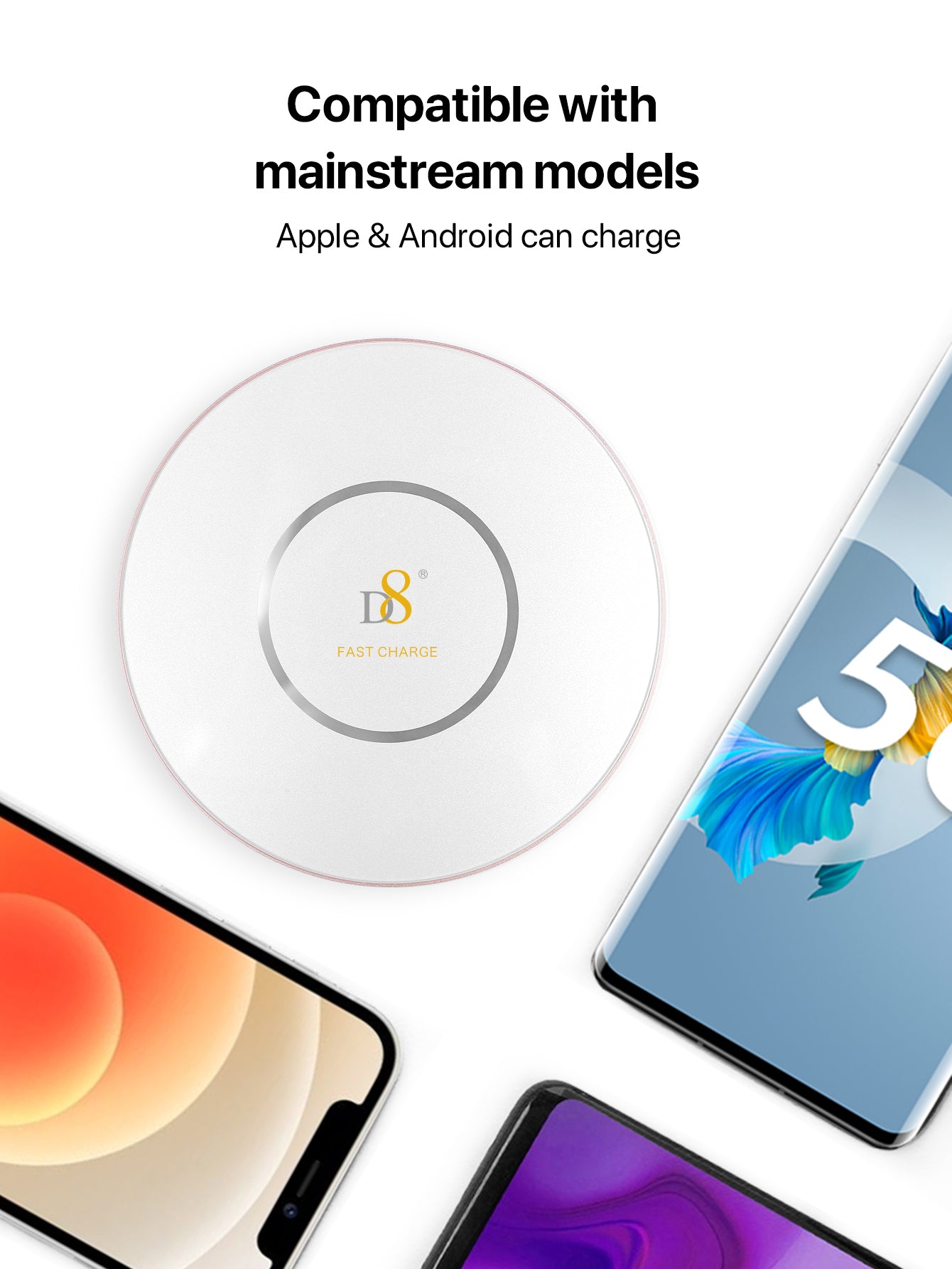Dynamic8 Wireless Fast Charger 7.5-10W PWB-2111 Aluminum