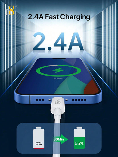 
Durable Dynamic8 USB-A to Lightning cable 2-pack, MFi certified for iPhone charging
