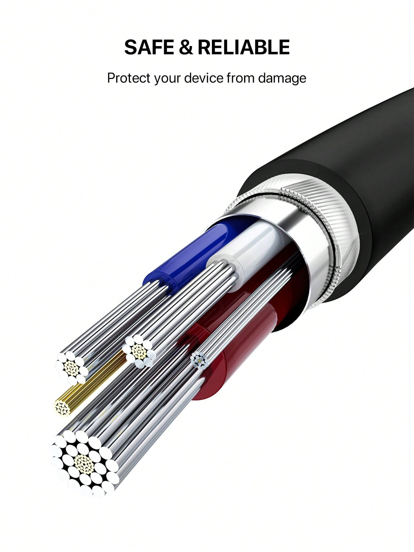 
Dynamic8 fast charging iPhone cable, 3.3ft TPE USB-A to Lightning design
