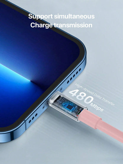 
Dynamic8 iPhone Lightning cable showing USB-A port and connector details
