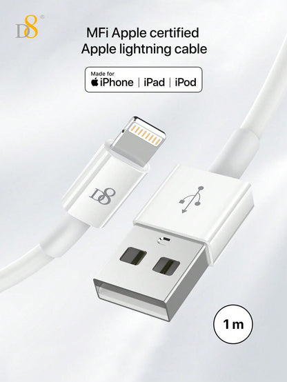
Apple MFi certified Dynamic8 USB-A to Lightning cable, 2-pack fast charging set

