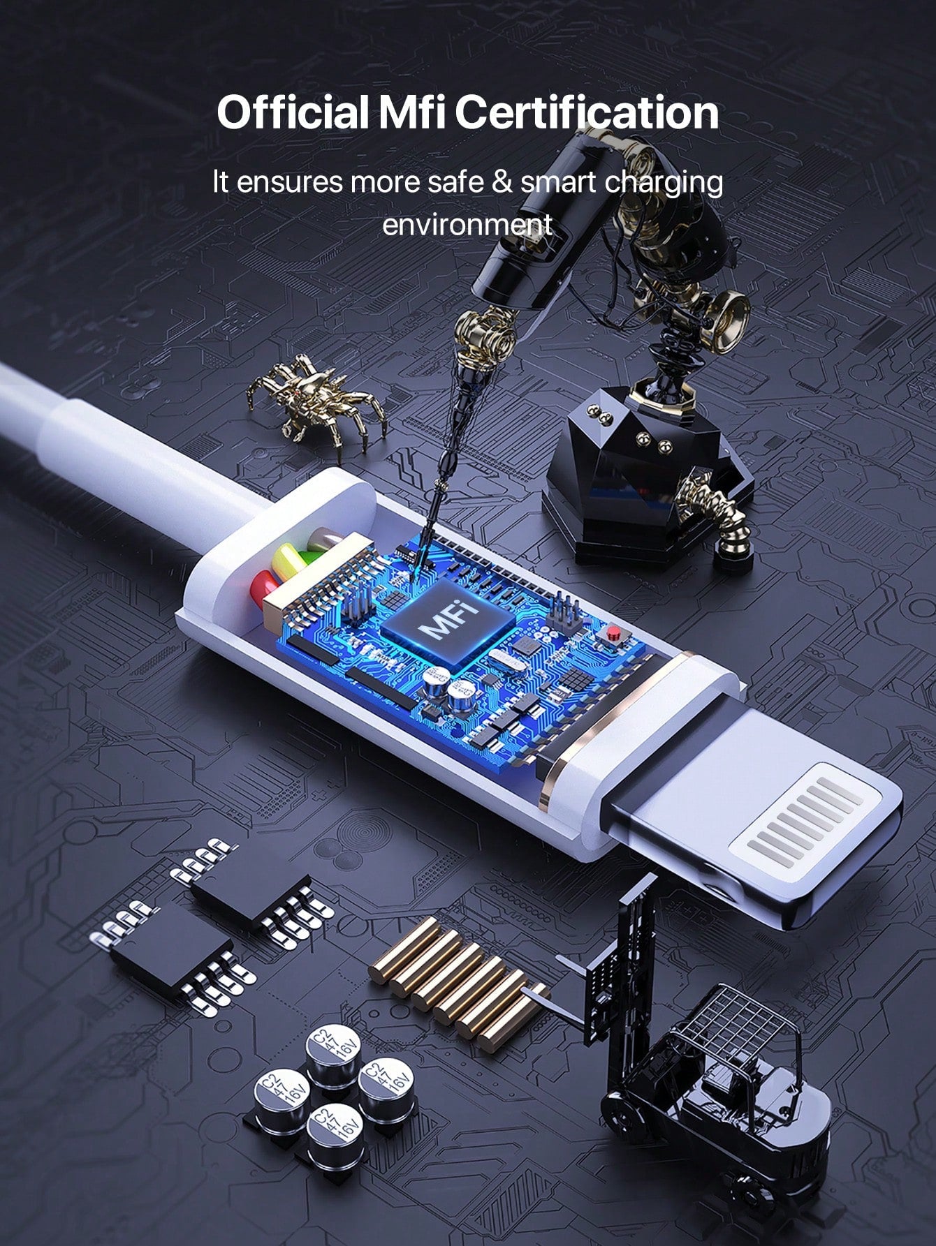 
Apple MFi certified Dynamic8 USB-C to Lightning cable, 1M PD fast charging
