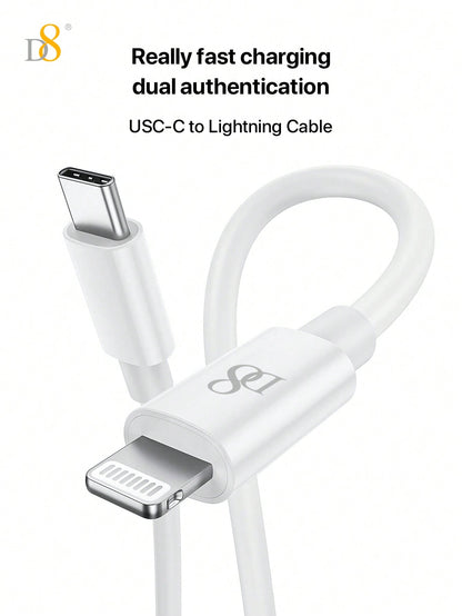 
Durable Dynamic8 USB-C to Lightning cable, 1M length, PD fast charging
