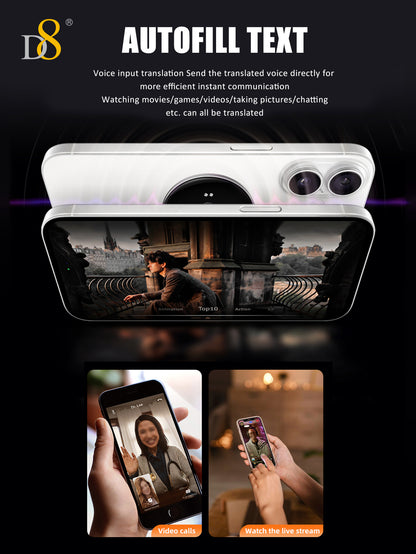 D8  AI Translator Recorder,Al Large Model |Conference Artifact | chat the World| Automatically recognize filled text Language Translator Device with APP Control, 50+ Languages Chat aroundtheworld and communicate worry-free ,NO FEE for Translate & Audio Tr