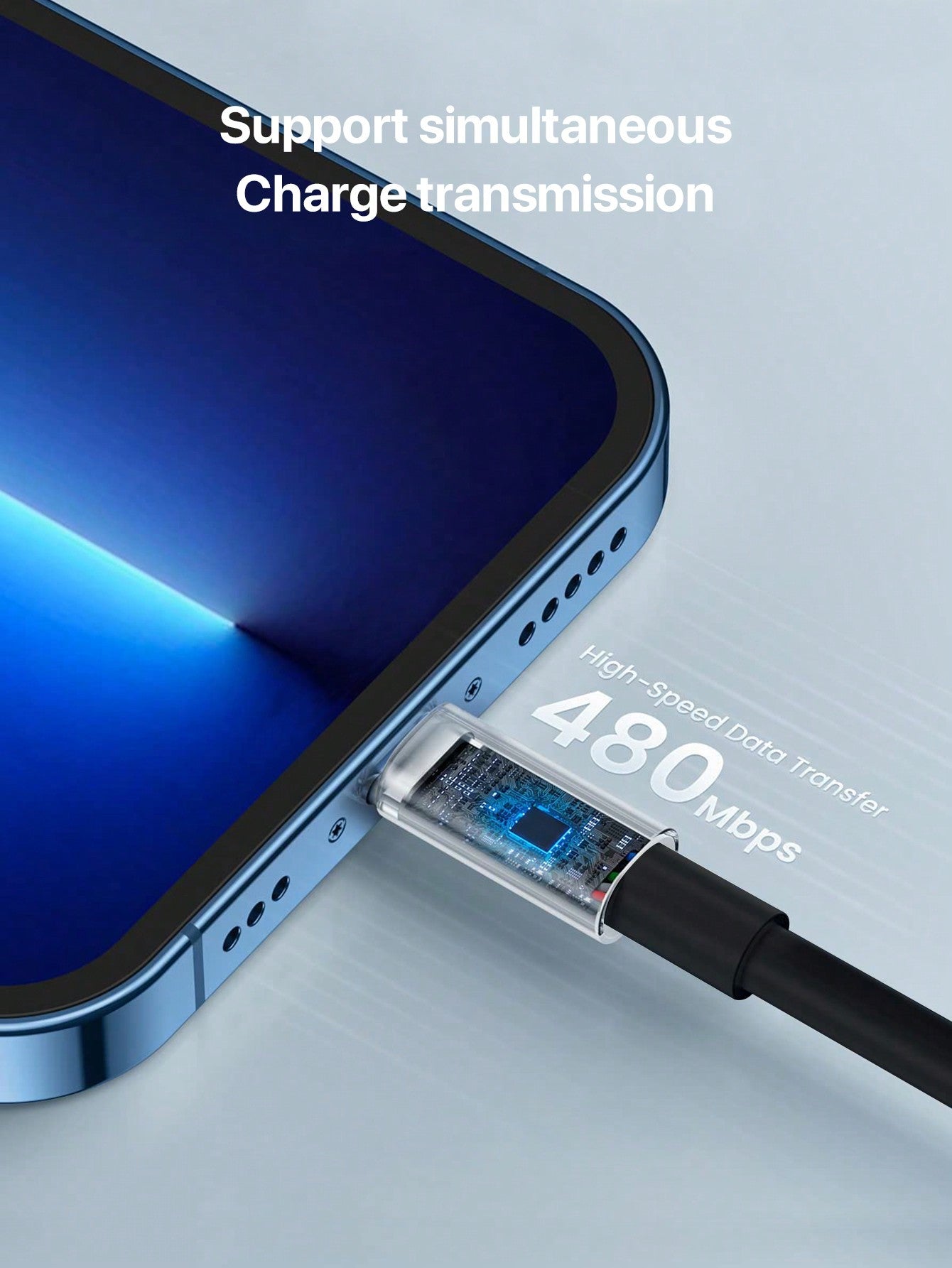 
Dynamic8 iPhone charger cable packaging, 3.3ft TPE USB-A to Lightning, MFi certified
