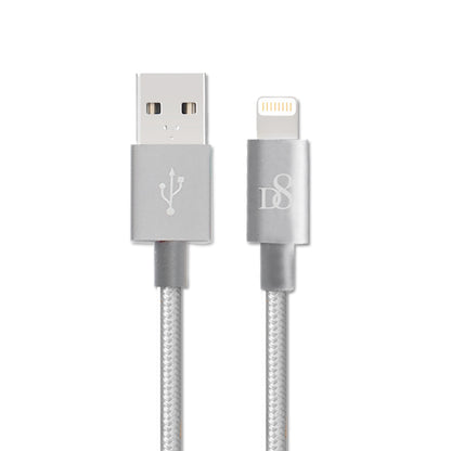 D8 尼龙编织铝制 MFI 闪电转 USB 电源和同步充电线