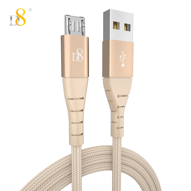 D8 尼龙编织 Micro USB 电缆电源和同步电缆 PSC-0436