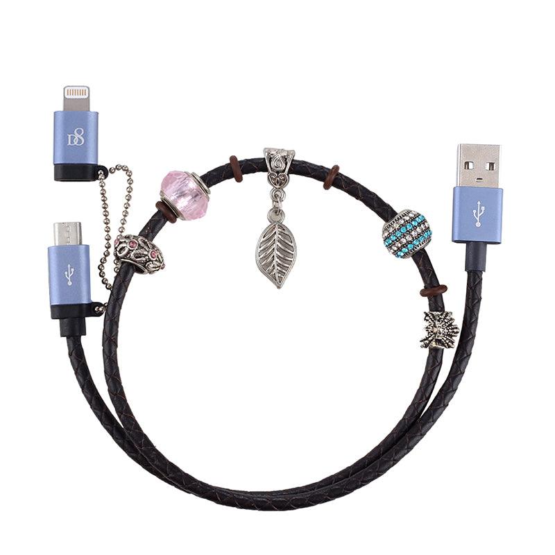 D8 Phoenix MICRO-Lightning 2in1 to USB MFi Cable 真皮