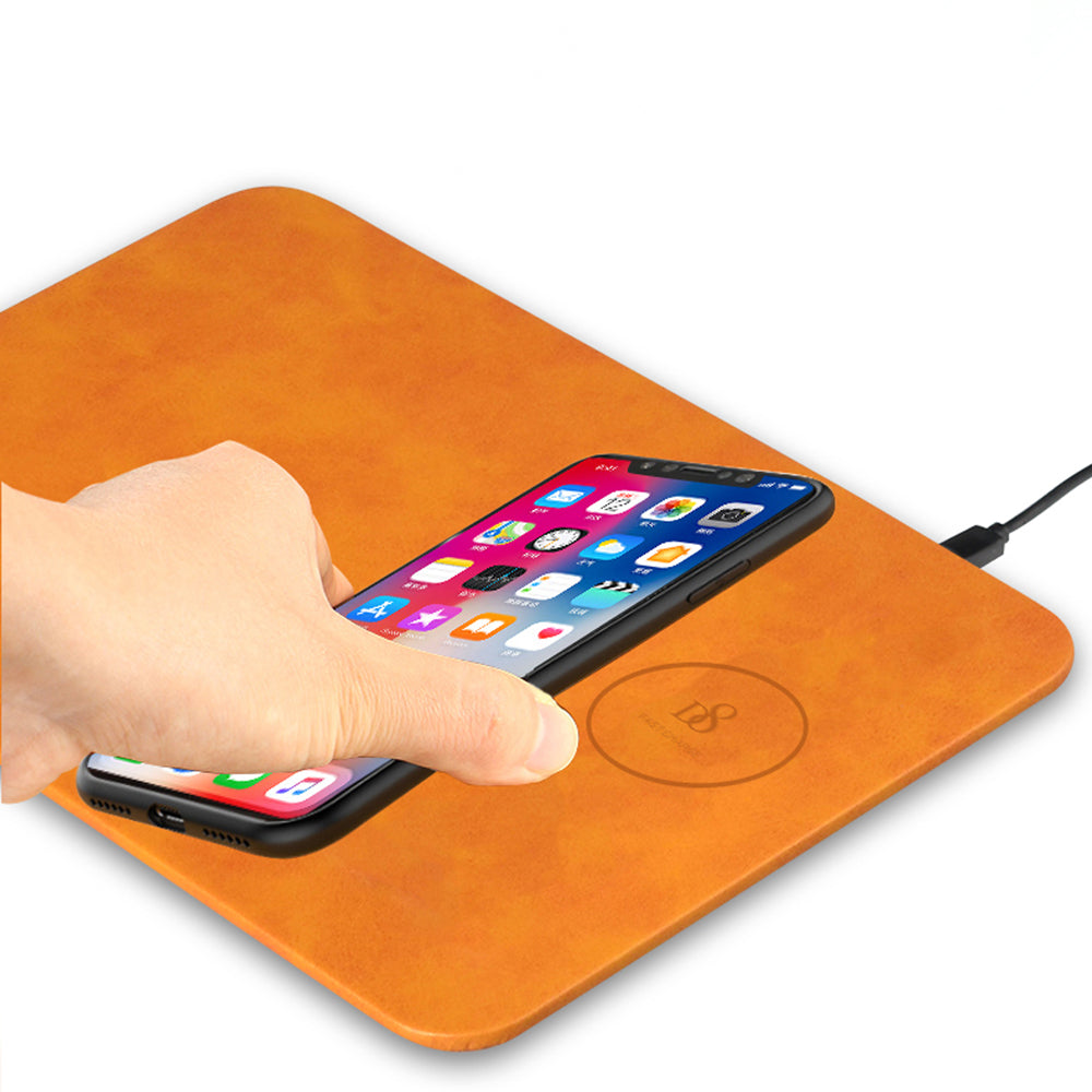 Wireless Charger 7.5-10W PWB-2119 PU/Leather Mouse Pad