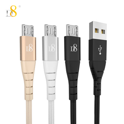 D8 Nylon braided Micro USB Cable power & sync cable PSC-0436